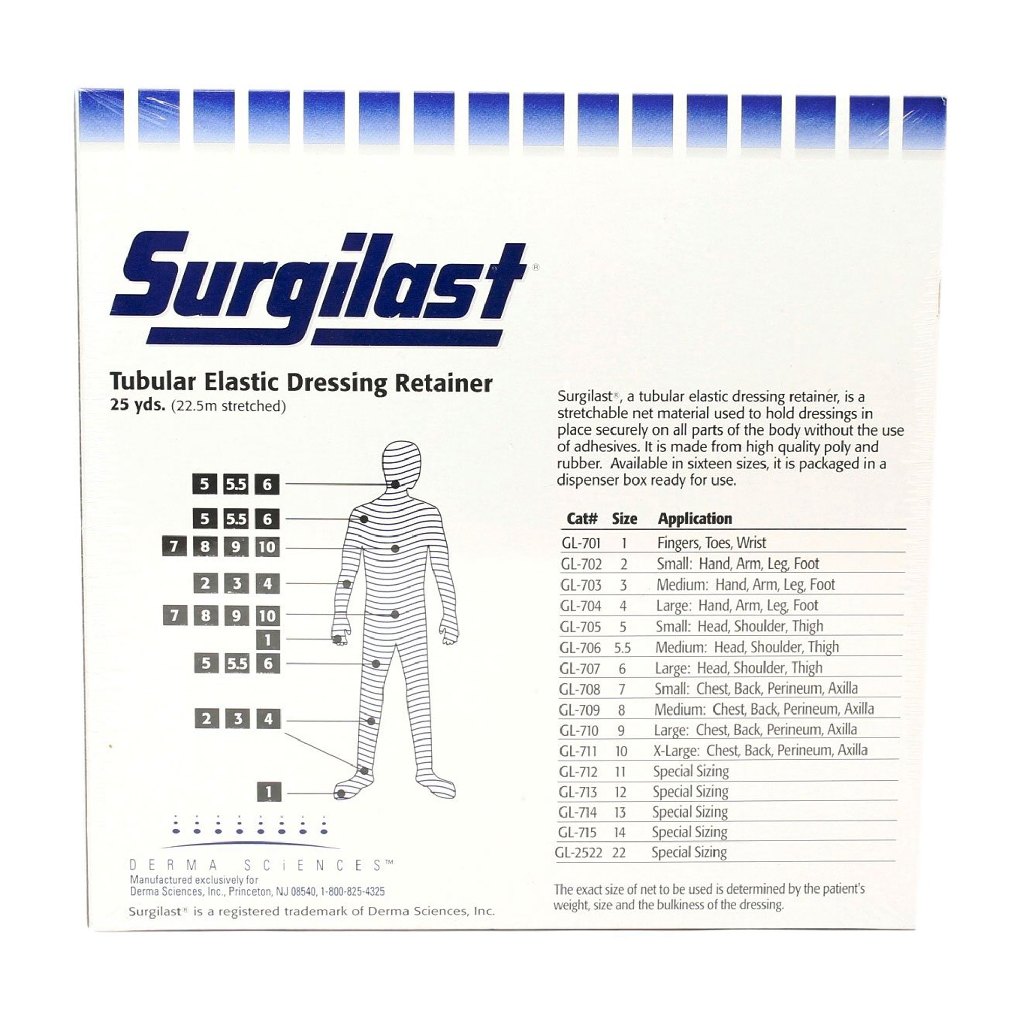 Surgilast Dressing Retainer, Size 10, 25 Yard Legacy Medical Sales